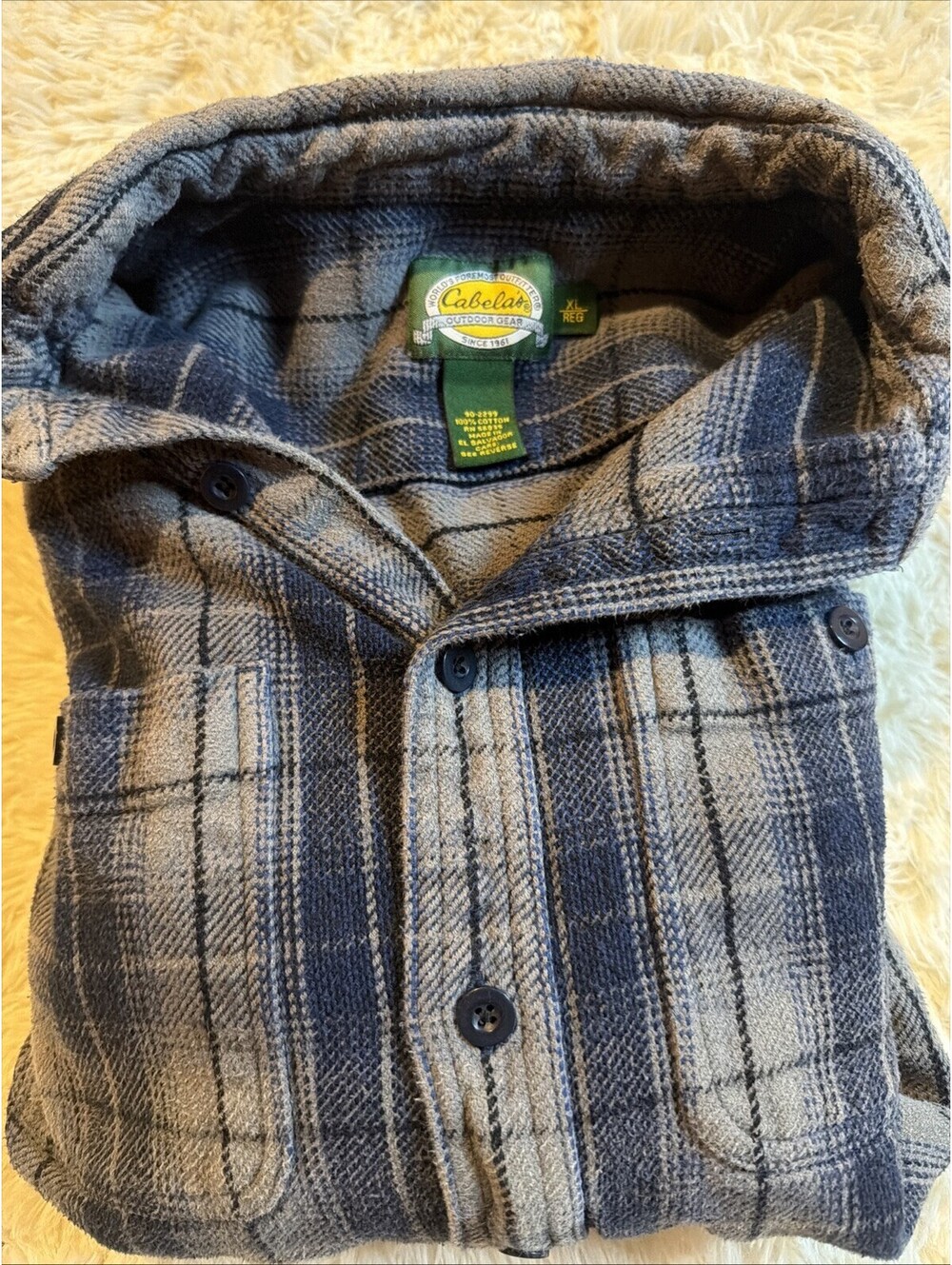 Cabela's Outfitter Series Men's Long Sleeve Button Down Shirt Size XL HEAVY